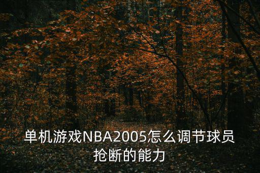 单机游戏NBA2005怎么调节球员抢断的能力