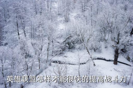 英雄联盟怎样才能很快的提高战斗力
