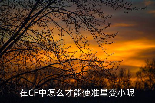 在CF中怎么才能使准星变小呢