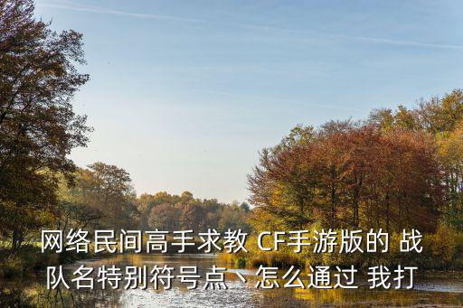 网络民间高手求教 CF手游版的 战队名特别符号点丶怎么通过 我打