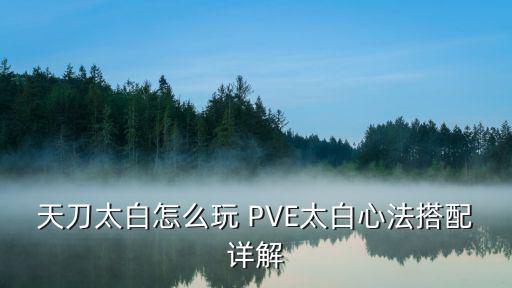 天刀太白怎么玩 PVE太白心法搭配详解