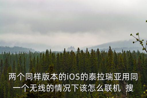 两个同样版本的iOS的泰拉瑞亚用同一个无线的情况下该怎么联机 搜