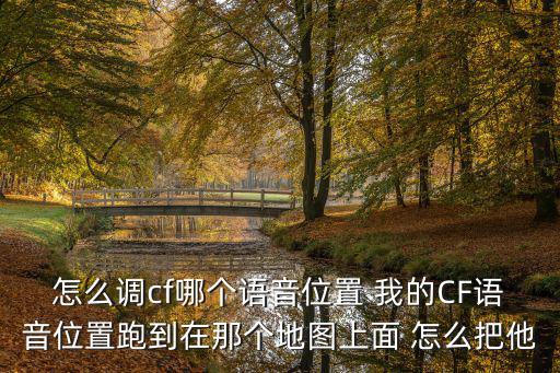 怎么调cf哪个语音位置 我的CF语音位置跑到在那个地图上面 怎么把他