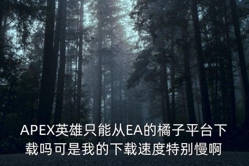 APEX英雄只能从EA的橘子平台下载吗可是我的下载速度特别慢啊