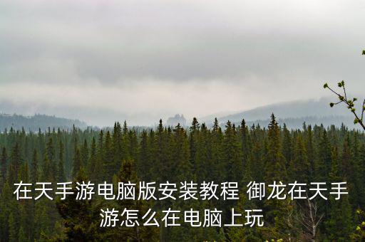 在天手游电脑版安装教程 御龙在天手游怎么在电脑上玩