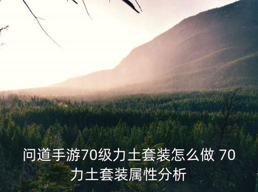 问道手游70级力土套装怎么做 70力土套装属性分析