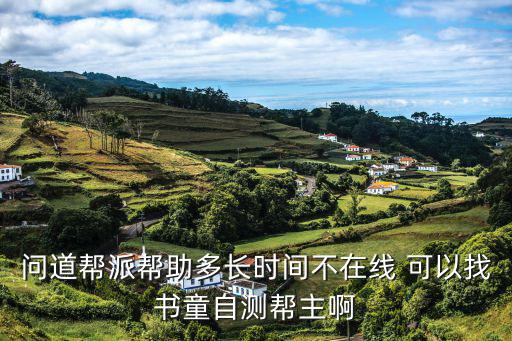 问道帮派帮助多长时间不在线 可以找书童自测帮主啊