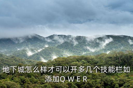 地下城怎么样才可以开多几个技能栏如添加Q W E R