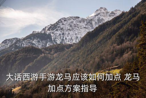 大话西游手游龙马应该如何加点 龙马加点方案指导