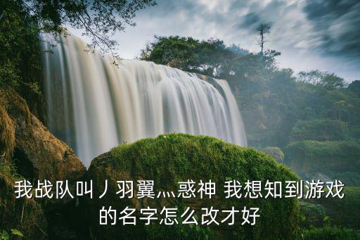 我战队叫丿羽翼灬惑神 我想知到游戏的名字怎么改才好