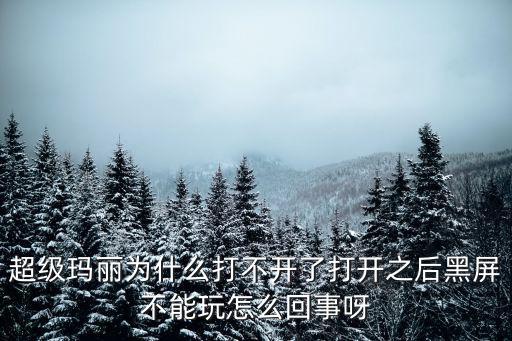 超级玛丽为什么打不开了打开之后黑屏不能玩怎么回事呀