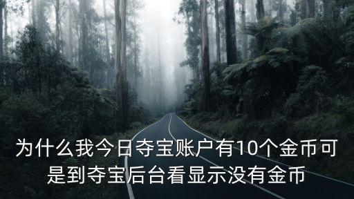 为什么我今日夺宝账户有10个金币可是到夺宝后台看显示没有金币