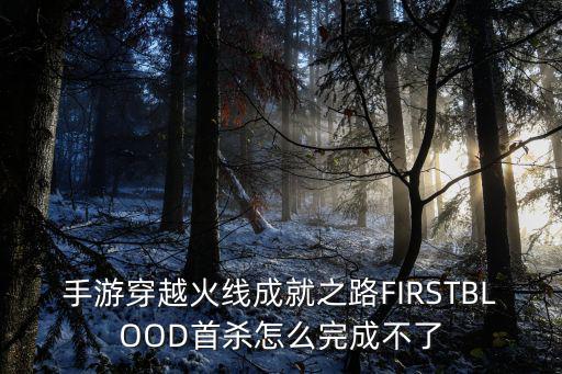 cf手游第一回合怎么打，手游穿越火线成就之路FIRSTBLOOD首杀怎么完成不了