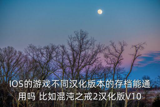 IOS的游戏不同汉化版本的存档能通用吗 比如混沌之戒2汉化版V10