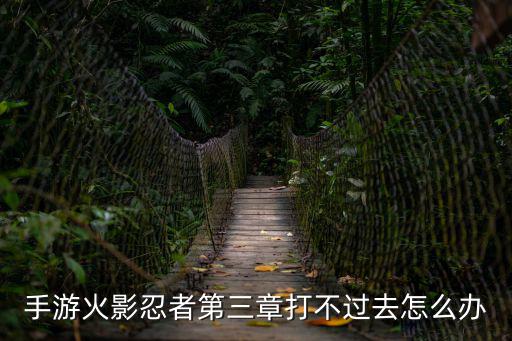 手游火影忍者第三章打不过去怎么办