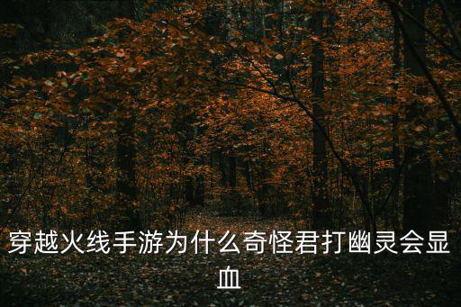 穿越火线手游为什么奇怪君打幽灵会显血
