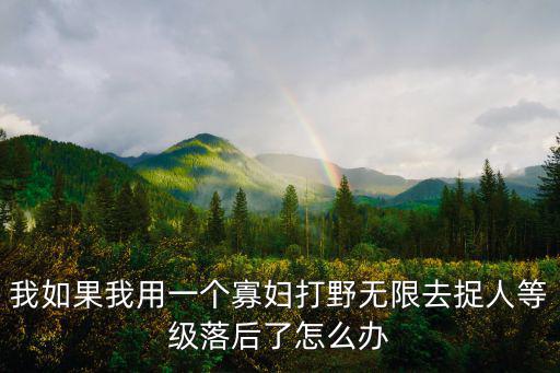 我如果我用一个寡妇打野无限去捉人等级落后了怎么办