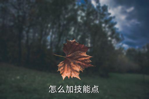 怎么加技能点