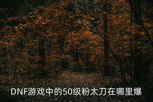 DNF游戏中的50级粉太刀在哪里爆