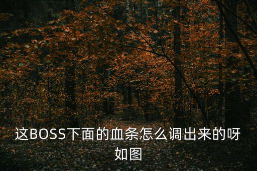 这BOSS下面的血条怎么调出来的呀如图