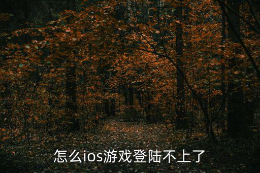 怎么ios游戏登陆不上了