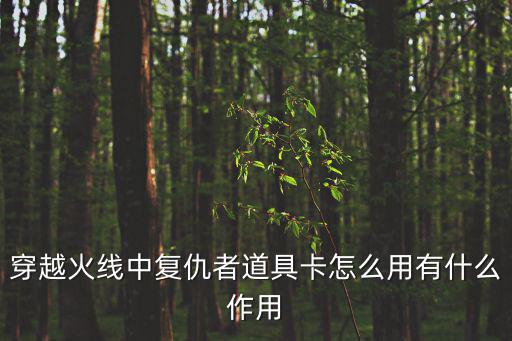 穿越火线中复仇者道具卡怎么用有什么作用