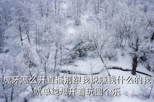 虎牙怎么开直播别跟我说赚钱什么的我就单纯想开着玩图个乐