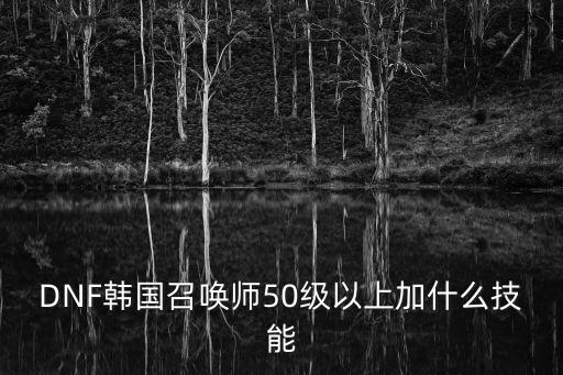 DNF韩国召唤师50级以上加什么技能