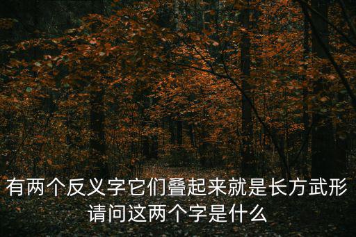 有两个反义字它们叠起来就是长方武形请问这两个字是什么