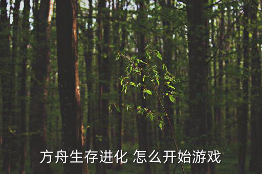 方舟生存进化 怎么开始游戏