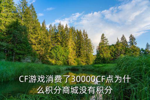 CF游戏消费了30000CF点为什么积分商城没有积分