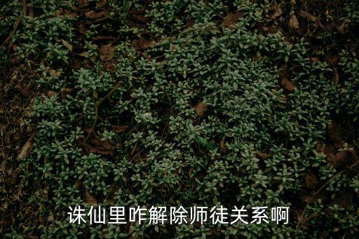 诛仙里咋解除师徒关系啊