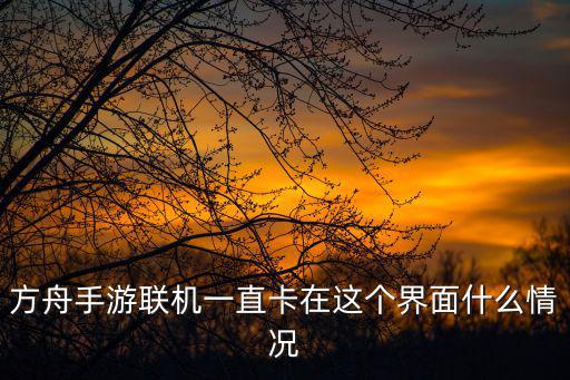 方舟手游联机一直卡在这个界面什么情况
