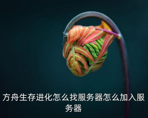 方舟生存进化怎么找服务器怎么加入服务器