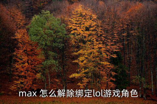 max 怎么解除绑定lol游戏角色