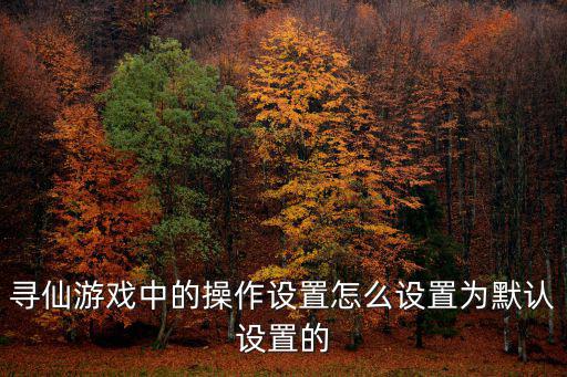 寻仙游戏中的操作设置怎么设置为默认设置的