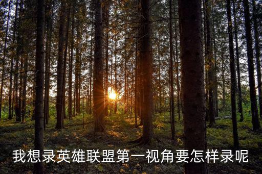 我想录英雄联盟第一视角要怎样录呢