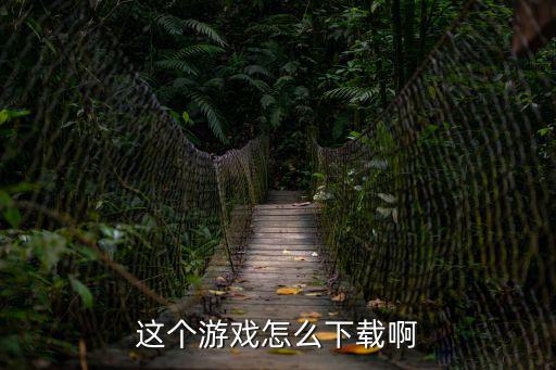 这个游戏怎么下载啊