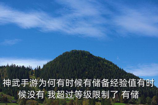 神武手游为何有时候有储备经验值有时候没有 我超过等级限制了 有储