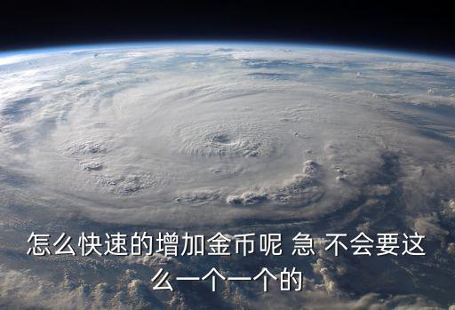 怎么快速的增加金币呢 急 不会要这么一个一个的