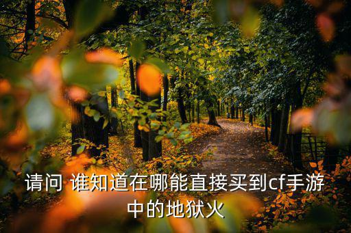 请问 谁知道在哪能直接买到cf手游中的地狱火