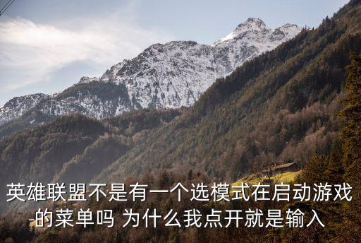 英雄联盟不是有一个选模式在启动游戏的菜单吗 为什么我点开就是输入