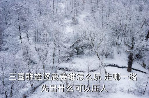 群雄三国志手游攻略姜维怎么打，三国群雄逐鹿姜维怎么玩 走哪一路 先出什么可以压人