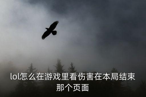 lol怎么在游戏里看伤害在本局结束那个页面