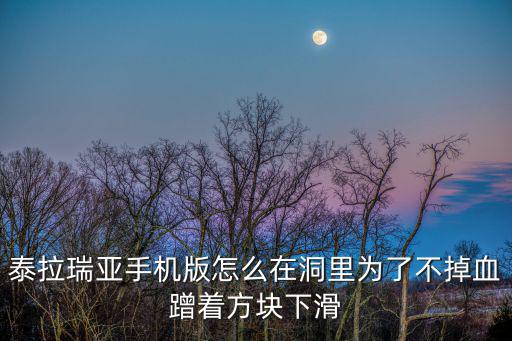 泰拉瑞亚14手游三段跳怎么做，泰拉瑞亚手机版怎么在洞里为了不掉血蹭着方块下滑