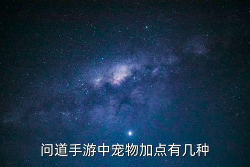 问道手游中宠物加点有几种