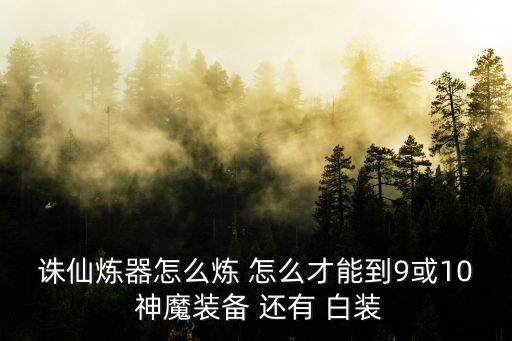 诛仙炼器怎么炼 怎么才能到9或10 神魔装备 还有 白装