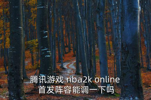 腾讯游戏 nba2k online 首发阵容能调一下吗