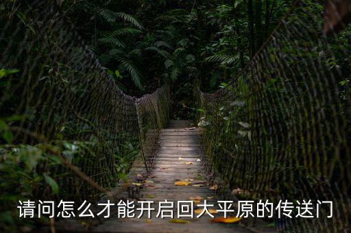 请问怎么才能开启回大平原的传送门
