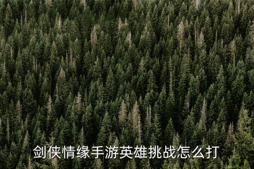 剑侠情缘手游英雄挑战怎么打
